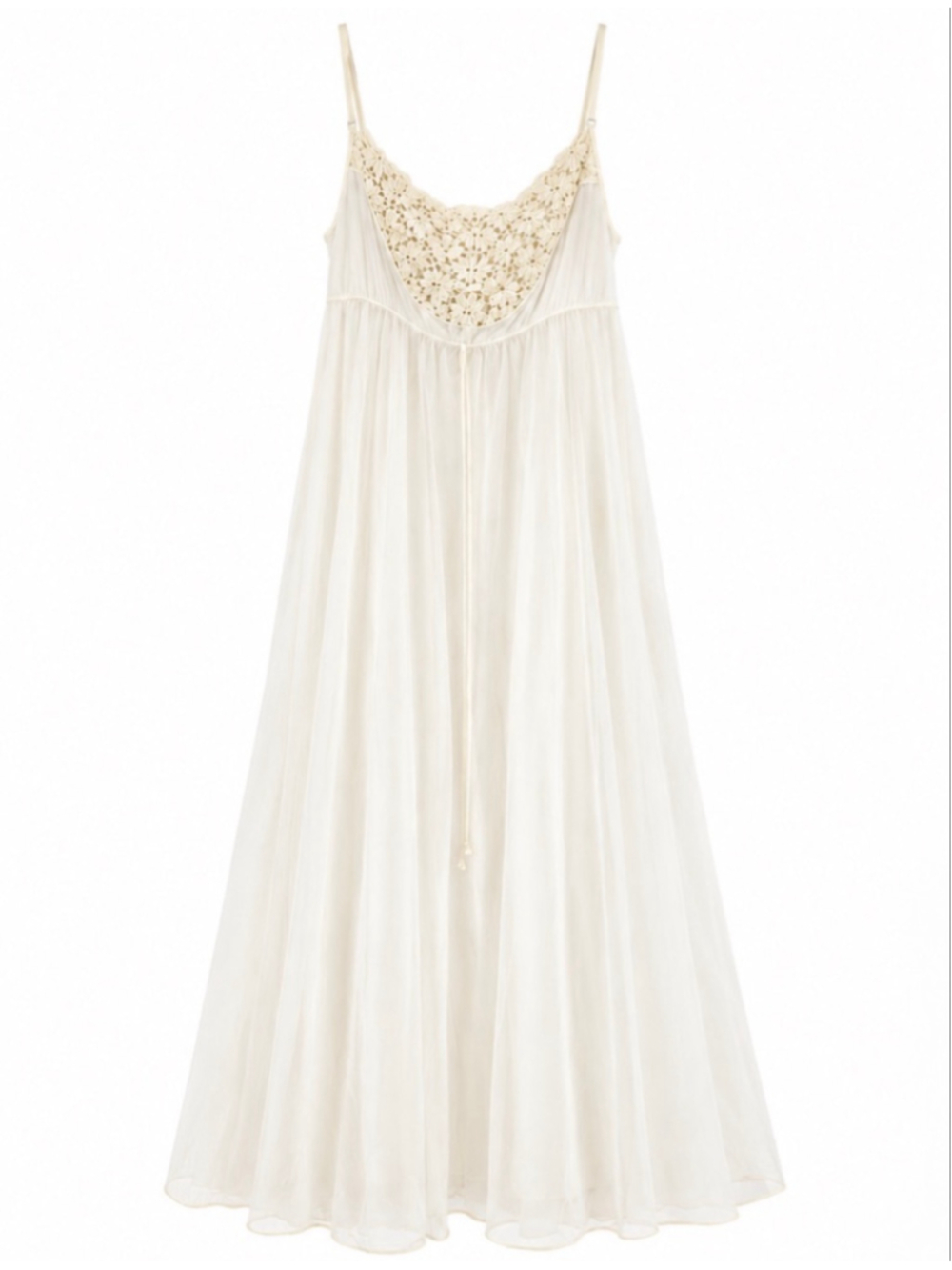 Vintage Gotham Nightgown White Sheer Nylon Size P Lace Maxi Gown Bridal Lingerie